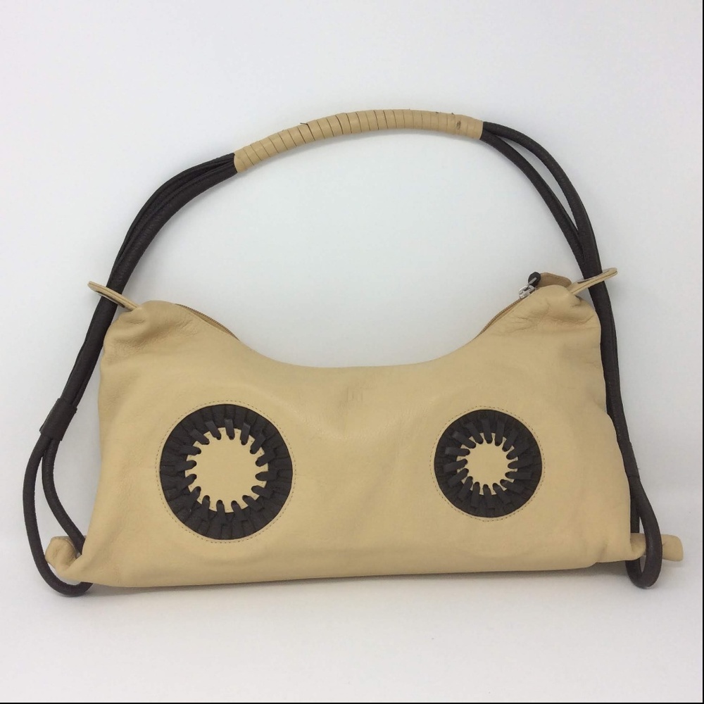 John Cole Tan Brown Leather Shoulder Handbag